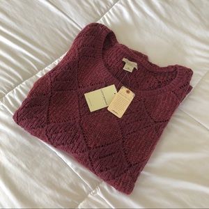 NWT burgundy knit sweater